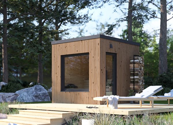 Bastuhus OKO (34 mm + fasadbeklädnad), 2.3x2.3 m, 4.1 m² avp.ui.product_images.thumbnail 1