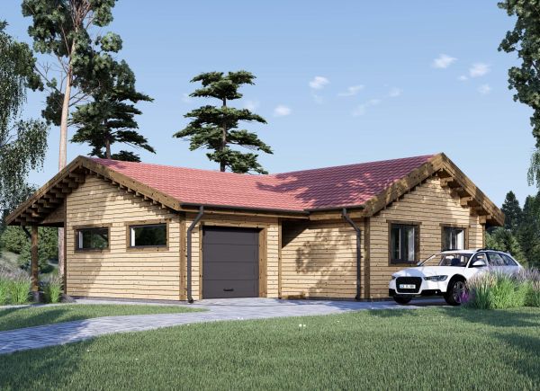 Fritidshus BERTA (Isolerad, 66 mm + fasadbeklädnad), 75 m² + garage 18 m² avp.ui.product_images.thumbnail 1