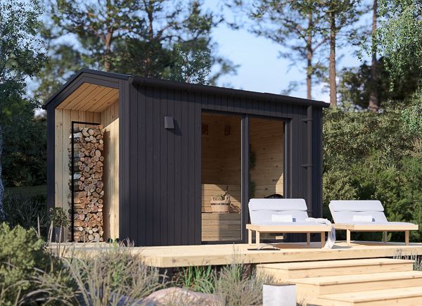 Bastuhus SERENE (34 mm + fasadbeklädnad), 3.3x2.5 m, 4.95 m² avp.ui.product_images.thumbnail 1