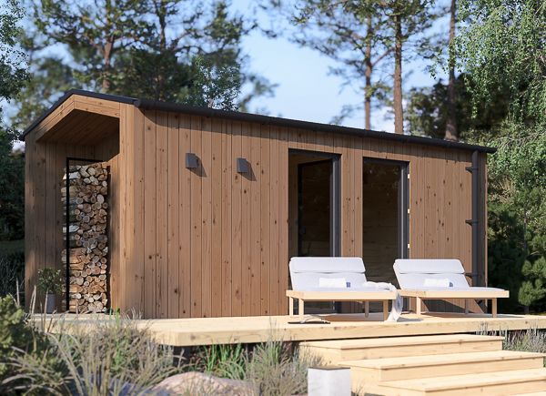 Bastuhus SERENE (34 mm + fasadbeklädnad), 5.3x2.5 m, 5 m² avp.ui.product_images.thumbnail 1
