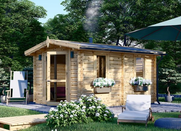 Bastustuga med relax och duschrum ELDA (44 mm), 3x4 m, 12 m² avp.ui.product_images.thumbnail 1