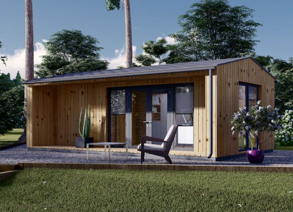 Attefallshus TINA (isolerad, 44 mm + fasadbeklädnad), 7x4 m, 28 m² avp.ui.product_images.thumbnail 1