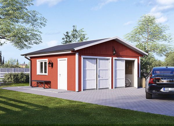 Garage byggsats - dubbelgarage LORA DUO, 6x6 m, 33 m² avp.ui.product_images.thumbnail 1