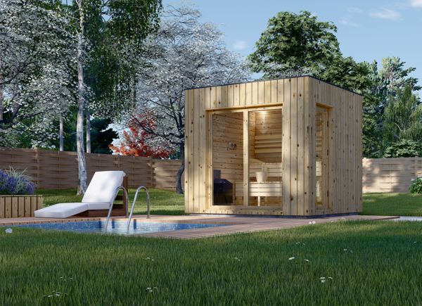 Bastuhus DELLA (34 mm + fasadbeklädnad), 2,6 x 2,6 m, 5 m² avp.ui.product_images.thumbnail 1