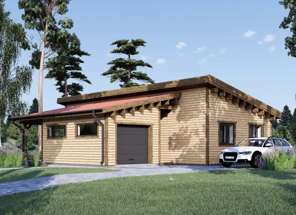 Fritidshus BERTA F (Isolerad, 66 mm + fasadbeklädnad), 75 m² + garage 18 m² avp.ui.product_images.thumbnail 1