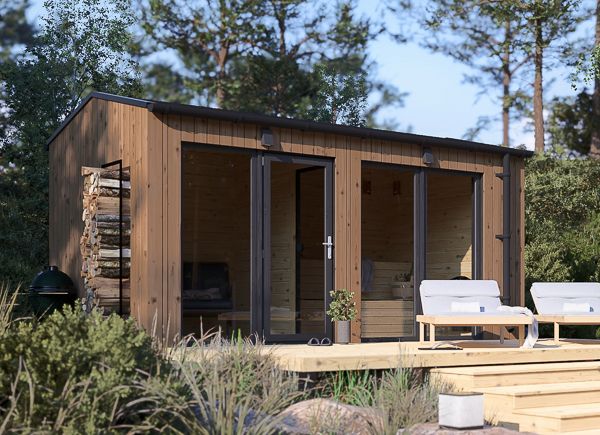 Bastuhus SERENE (34 mm + fasadbeklädnad), 4.5x2.5 m, 5 m² avp.ui.product_images.thumbnail 1