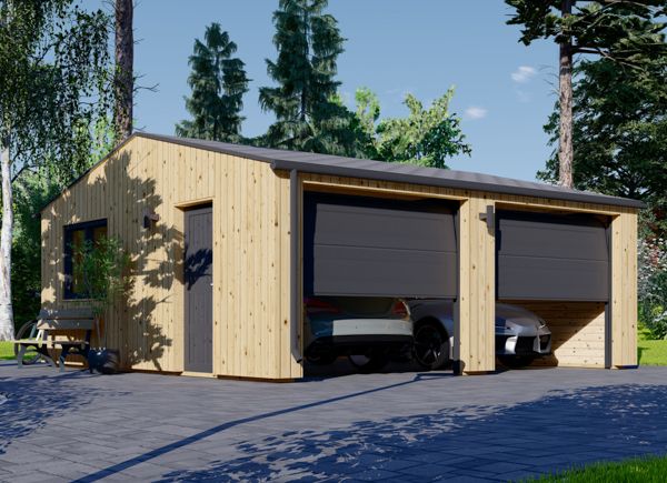 Dubbelgarage SILVIA DUO ALT (34 mm + fasadbeklädnad), 6x6 m, 36 m² avp.ui.product_images.thumbnail 1