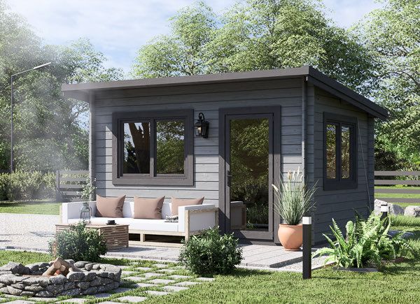 Friggebod med pulpettak DREUX (34 mm), 4x3 m, 12 m² avp.ui.product_images.thumbnail 1