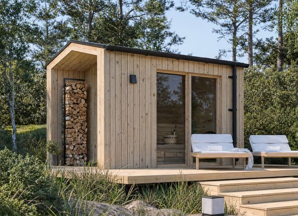 Bastustuga SERENE 1 med veranda (naturlig tall) – 3,3×2,5 m, 6,25 m² thumbnail 1