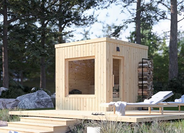 Bastuhus OKO (34 mm + fasadbeklädnad), 2.3x2.3 m, 4.1 m² avp.ui.product_images.thumbnail 1