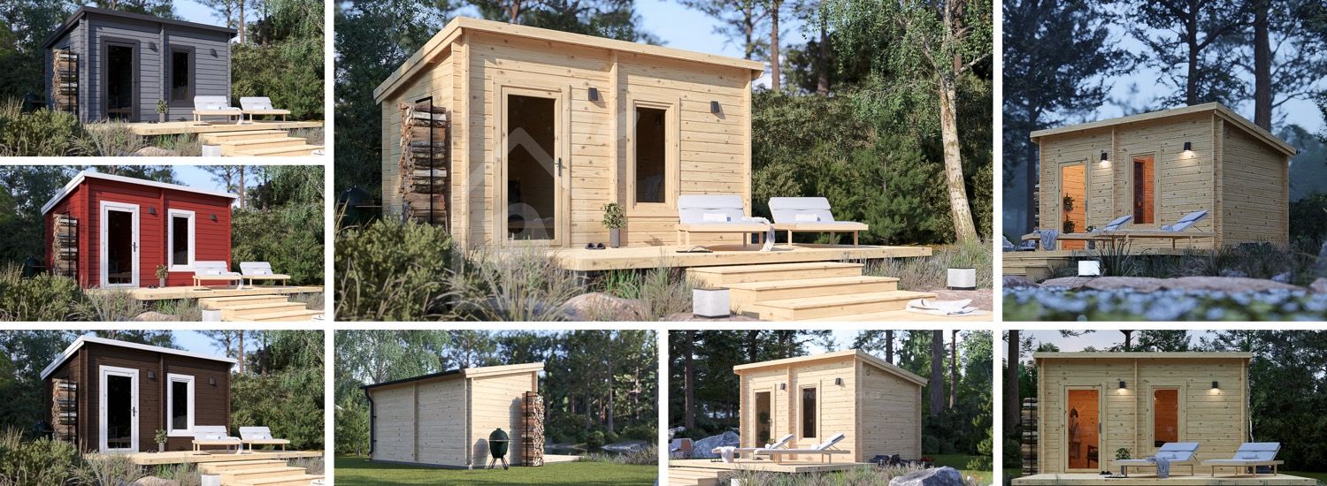 Bastuhus VIGOR (44 mm), 4.5x2.5 m, 4.9 m² visualization 1