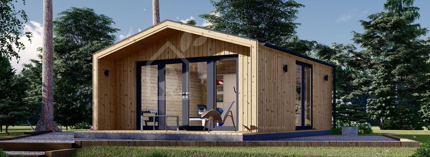 Attefallshus PIA S (34 mm + fasadbeklädnad), 5x5 m, 25 m² visualization 1