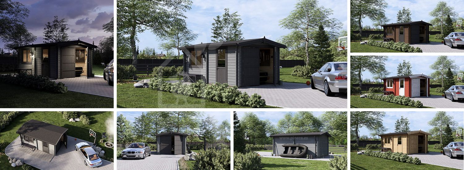Enkelgarage CLASSIC (34 mm), 3,2x5,2 m, 16 m² visualization 1