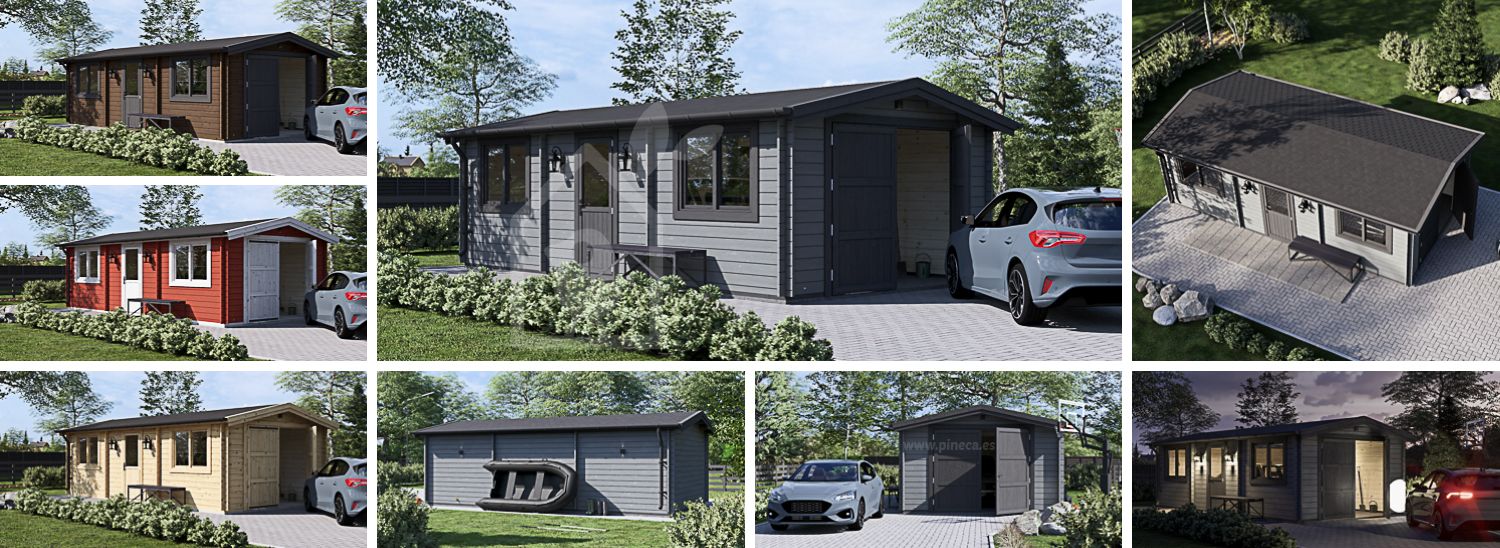 Enkelgarage CLASSIC (44 mm), 4x7.5 m, 30 m² visualization 1