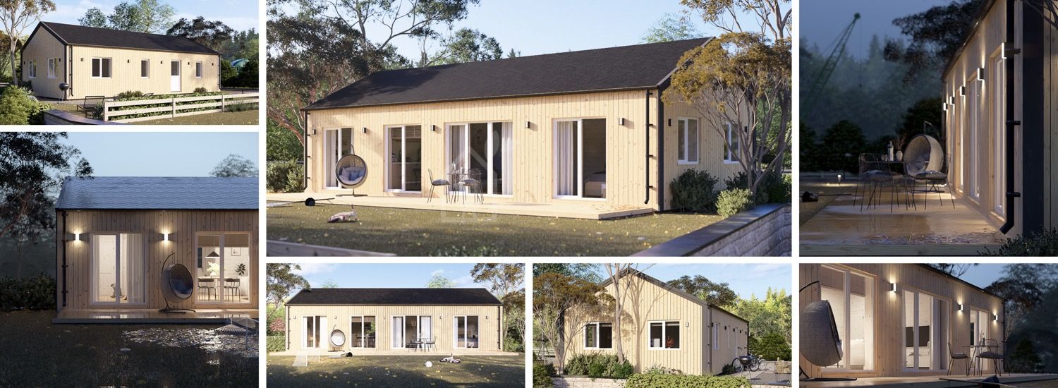 Fritidshus NICOLE S (Isolerad, 66 mm + fasadbeklädnad), 66 m² visualization 1