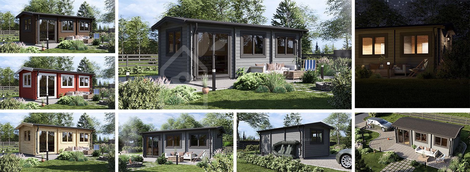 Attefallshus ELEONORA (34 mm), 6,6x3 m, 18 m² visualization 1