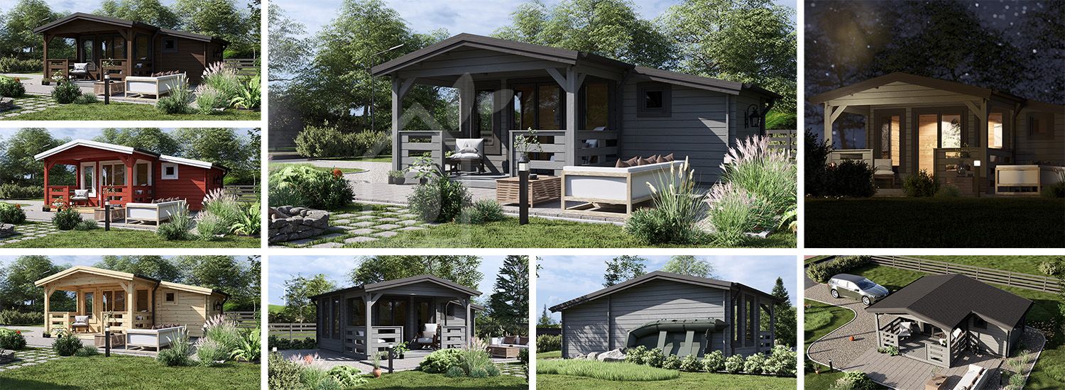 Attefallshus ISLA (34 mm), 6x5 m, 18 m² + altan 7 m² visualization 1