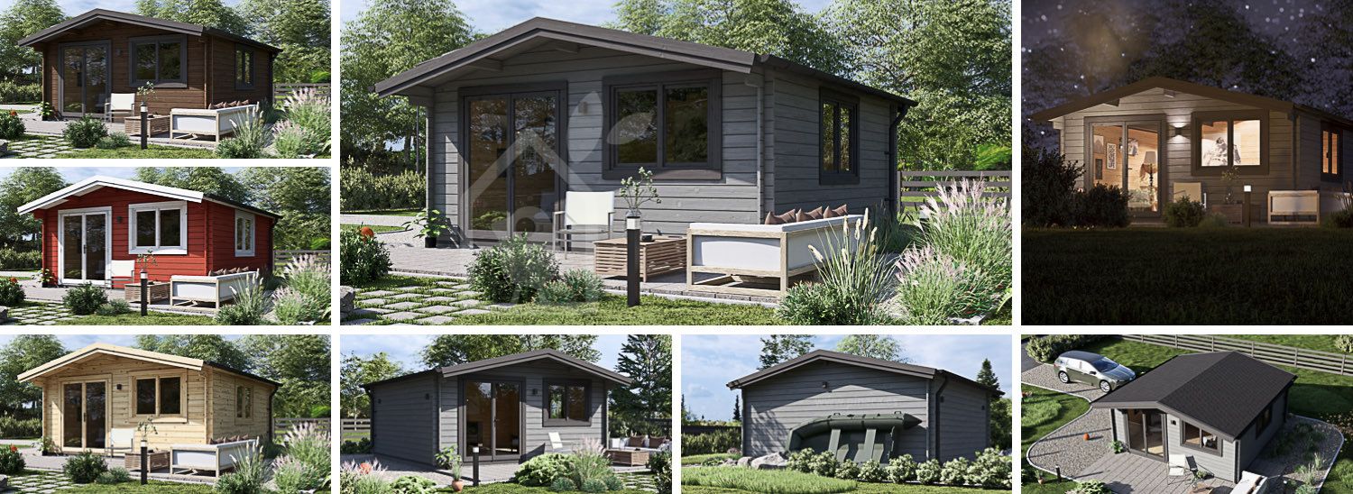 Attefallshus WISSOUS (34 mm), 5x5 m, 25 m² visualization 1