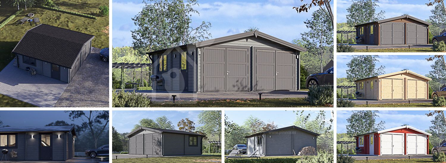 Dubbelgarage CLASSIC DUO (44 mm), 6x6 m, 36 m² visualization 1