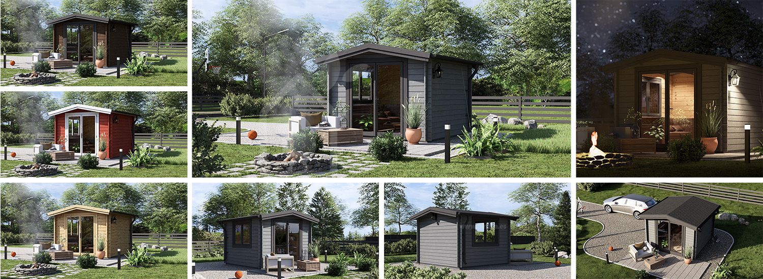 Friggebod ADAM (34 mm), 3x3 m, 9 m² visualization 1