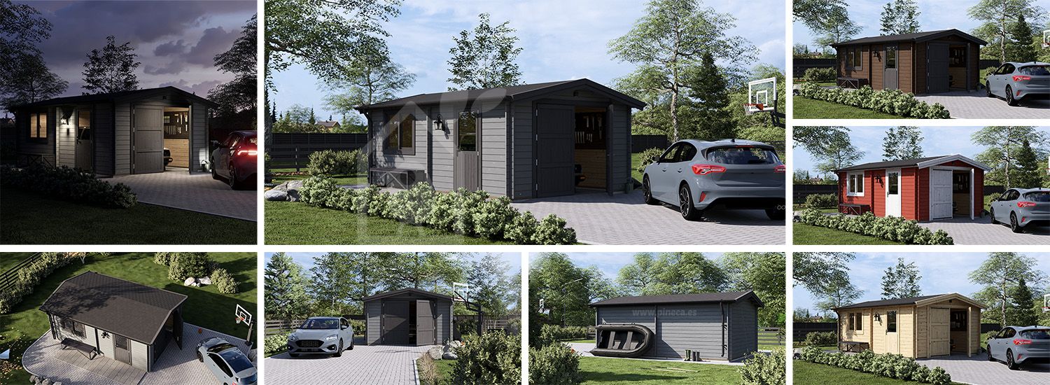 Enkelgarage CLASSIC (34 mm), 4x6 m, 24 m² visualization 1