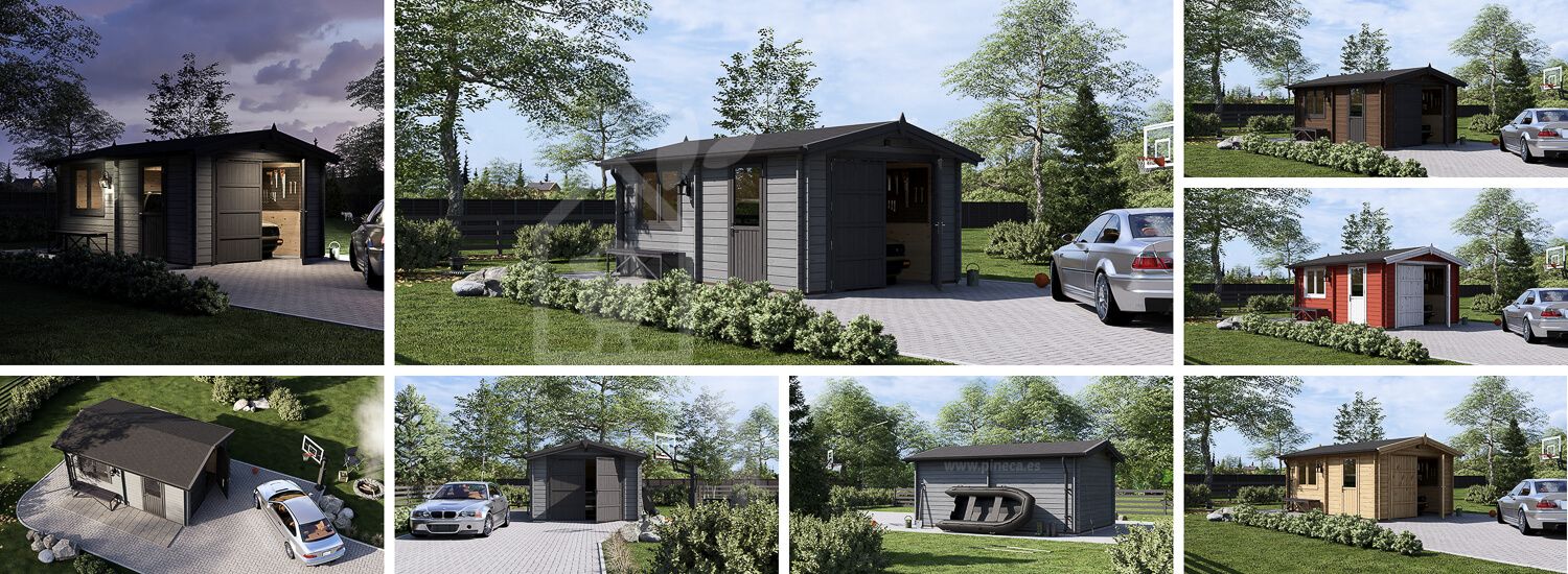 Enkelgarage CLASSIC (44 mm), 3.6x5.4 m, 20 m² visualization 1