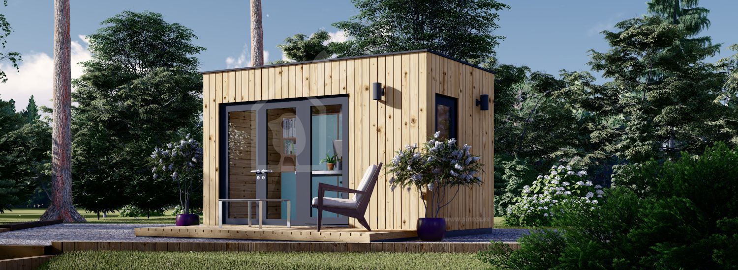 Friggebod PREMIUM S (isolerad, 34 mm + fasadbeklädnad), 4,1x2,4 m, 10 m² visualization 1