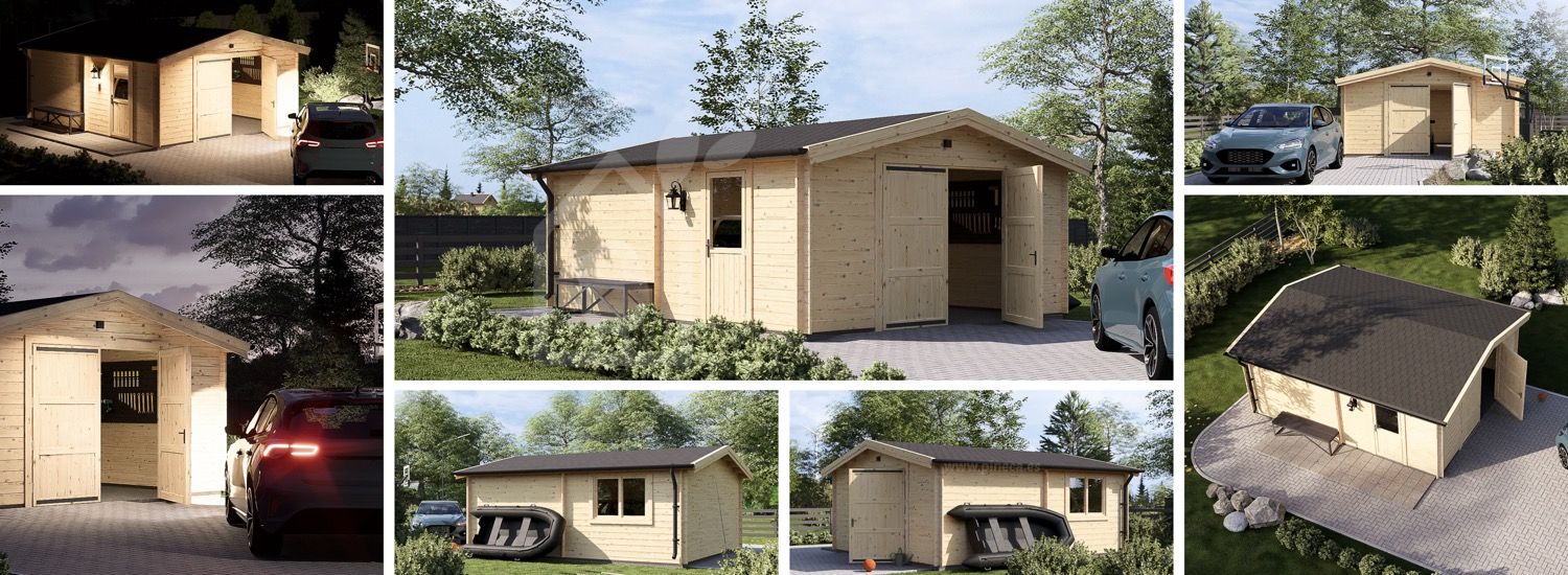 Enkelgarage CLASSIC S (44 mm), 5x6 m, 30 m² visualization 1