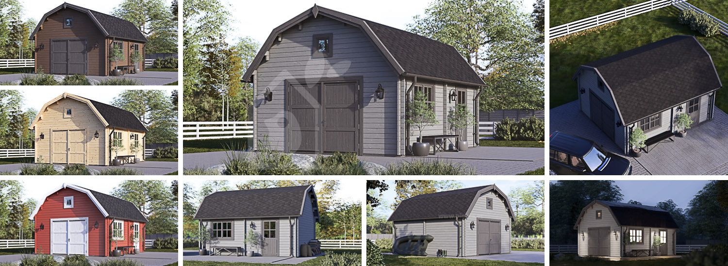Enkelgarage MISSISSIPPI (44 mm), 5x6 m, 30 m² visualization 1