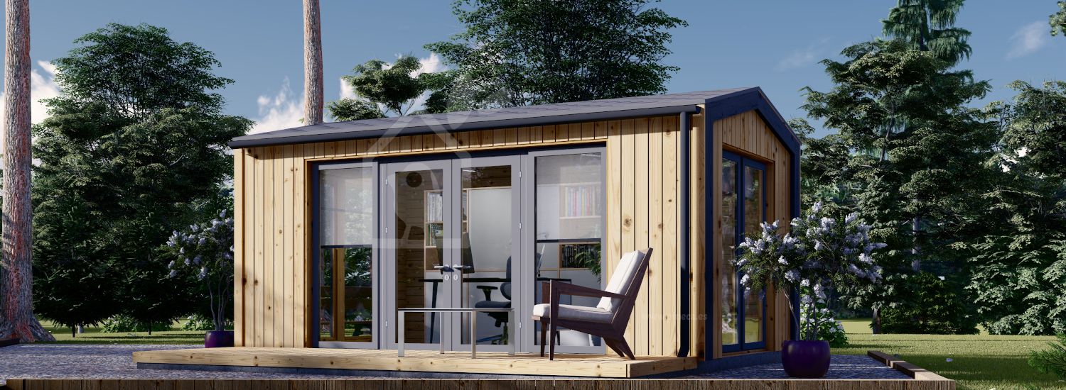 Attefallshus EMMY S (isolerad, 34 mm + fasadbeklädnad), 5x3 m, 15 m² visualization 1