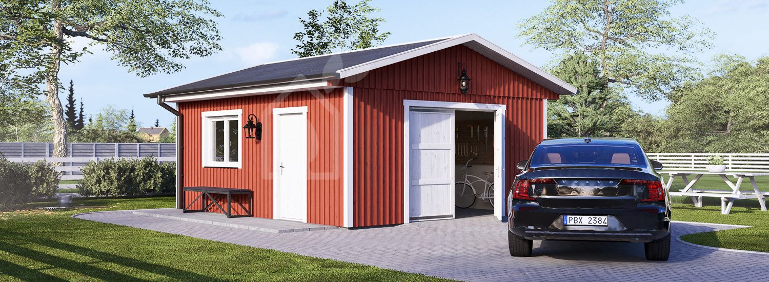Garage byggsats - enkelgarage LORA, 5x6 m, 28 m² visualization 1